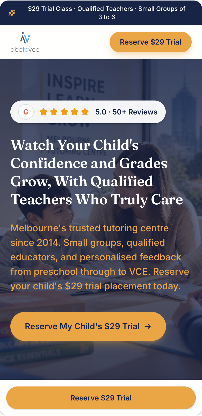 abctovce mobile landing page
